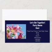 Cartes d'invitation Fleurs de Lys Retrouvons-nous (Devant / Derrière)