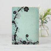 Cartes d'invitation fleurs de sakura vintage (Debout devant)