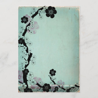 Cartes d'invitation fleurs de sakura vintage