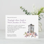 Cartes d'invitation Fleurs et Lanterne en Fer Rust (Debout devant)
