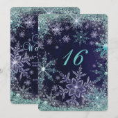 Cartes d'invitation Flocon de neige de Merveilleux (Devant / Derrière)