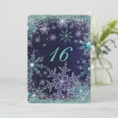 Cartes d'invitation Flocon de neige de Merveilleux (Debout devant)