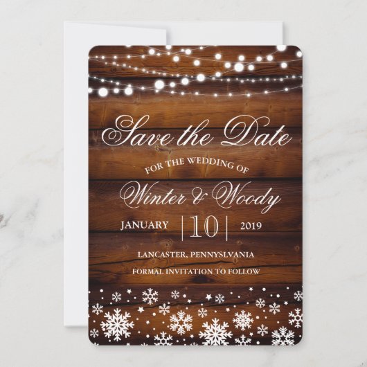 Cartes d'invitation flocon de neige d'hiver (Devant)