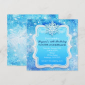 Cartes d'invitation flocon de neige merveilleuse g (Devant / Derrière)