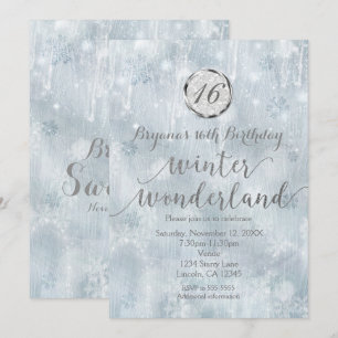 Cartes d'invitation Flocons de neige sur glace bla