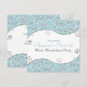 Cartes d'invitation Flocons de neige Tourbillon ar (Devant / Derrière)