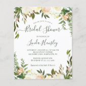 Cartes d'invitation Floral Greenery pour Mariage à (Devant)