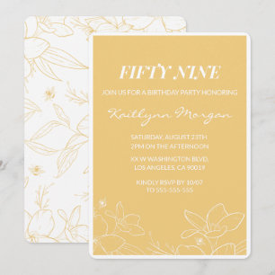 Cartes d'invitation Floral Moderne Jaune pour 59èm