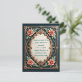 Cartes d'invitation florales dorées et blush (Debout devant)