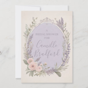 Cartes d'invitation florales lavande et rose