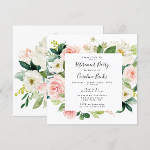 Cartes d'invitation florales pour une fête de retr