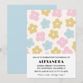 Cartes d'invitation florales rétro pour 72e annive (Devant / Derrière)