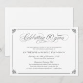 Cartes d'invitation formelles pour les 60 ans de m (Devant / Derrière)
