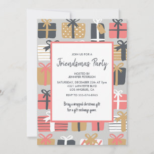 Cartes d'invitation Friendsmas Cadeau de Noël mign