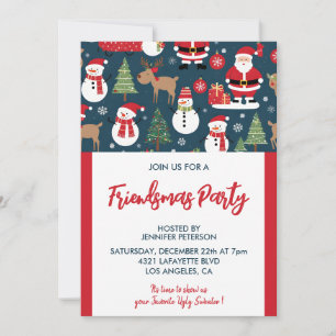 Cartes d'invitation Friendsmas sapins de Noël Bonh