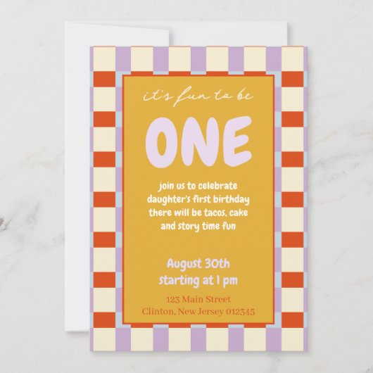 Cartes d'invitation Fun to be One (Devant)