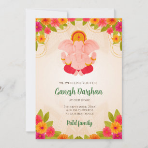 Cartes d'invitation Ganesh Chaturthi Invitations G