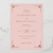 Cartes d'invitation géométriques Elegant Peach (Recto)