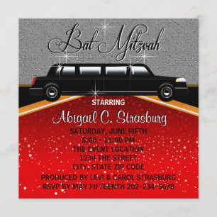 Cartes d'invitation Glitz Glamour Tapis Rouge Star