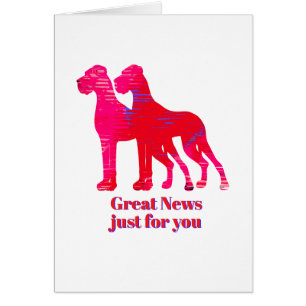Cartes d'invitation Grand Danois rose jaune