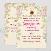 Cartes d'invitation Grihapravesh (Devant / Derrière)
