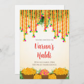 Cartes d'invitation Groom Haldi numériques, invita (Devant / Derrière)