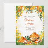 Cartes d'invitation Haldi comme invitation Holud (Devant / Derrière)