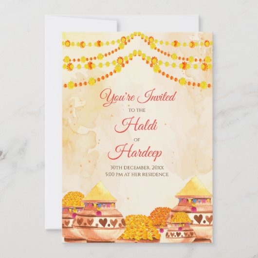 Cartes d'invitation Haldi & invitations Haldi Invi (Devant)