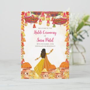 Cartes d'invitation Haldi & invitations Haldi Mari