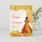 Cartes d'invitation Haldi & invitations Pithi Cart (Debout devant)