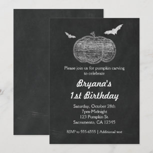 Cartes d'invitation Halloween avec citrouille et t
