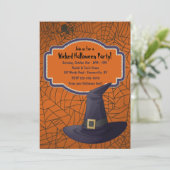Cartes d'invitation Halloween Chapeau de Sorcière (Debout devant)