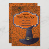 Cartes d'invitation Halloween Chapeau de Sorcière (Devant / Derrière)