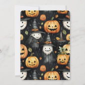 Cartes d'invitation Halloween - Citrouilles et Mon (Dos)