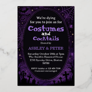 Cartes d'invitation Halloween Costumes & Cocktails
