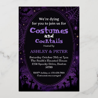 Cartes d'invitation Halloween Costumes & Cocktails