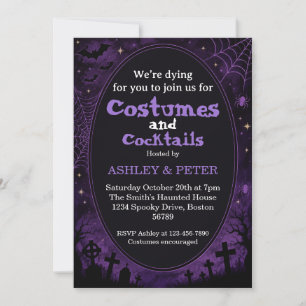 Cartes d'invitation Halloween Costumes & Cocktails