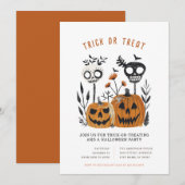 Cartes d'invitation Halloween pour Trick or Treat (Devant / Derrière)