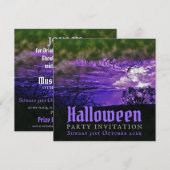 Cartes d'invitation Halloween violet Clair de Lune (Devant / Derrière)