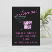 Cartes d'invitation Happy Hour Neon Cocktails (Debout devant)