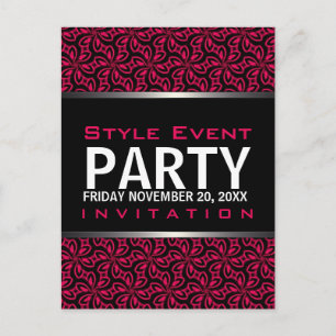 Cartes d'invitation Hot Pink Modern Diva Office Pa