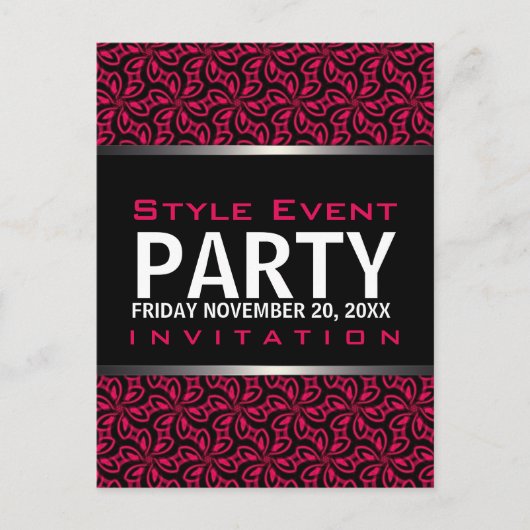 Cartes d'invitation Hot Pink Modern Diva Office Pa (Devant)