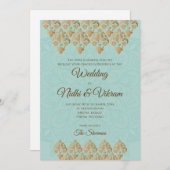 Cartes d'invitation indiennes & invitations de mar (Devant / Derrière)