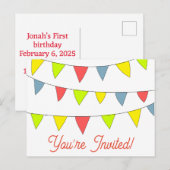 Cartes d'invitation joyeux anniversaire mignonnes (Devant / Derrière)