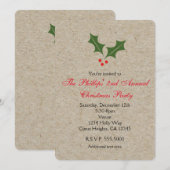 Cartes d'invitation kraft pour les fêtes de Noël a (Devant / Derrière)