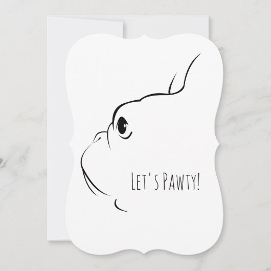 Cartes d'invitation Let's Pawty French Bulldog (Devant)