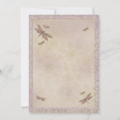 Cartes d'invitation libellules violet et or (Dos)