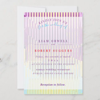 Cartes d'invitation linéaires Pastell Minimal Past
