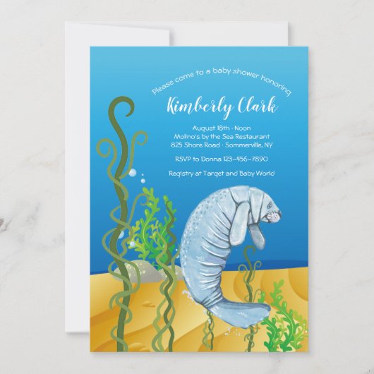 Cartes d'invitation Manatee (Devant)