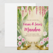 Cartes d'invitation Mandap Mahurat Invitations Man (Devant / Derrière)